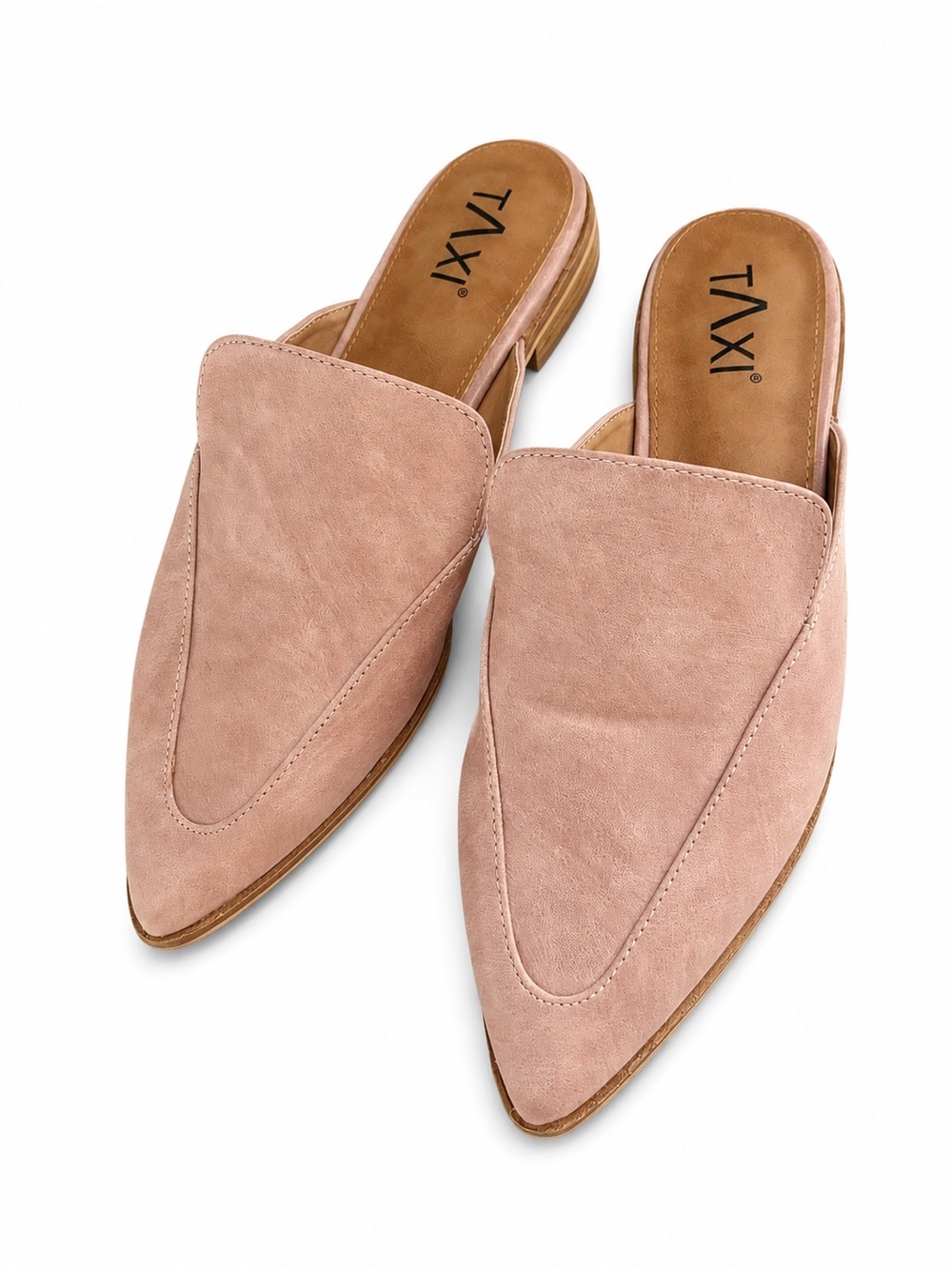 Blush Pink Pointed Toe Mule Flats – Women’s Size 7 / EU 37